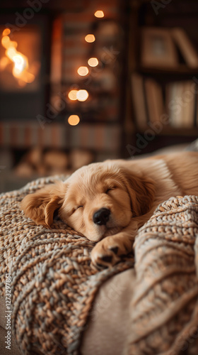 dog lying on the bed