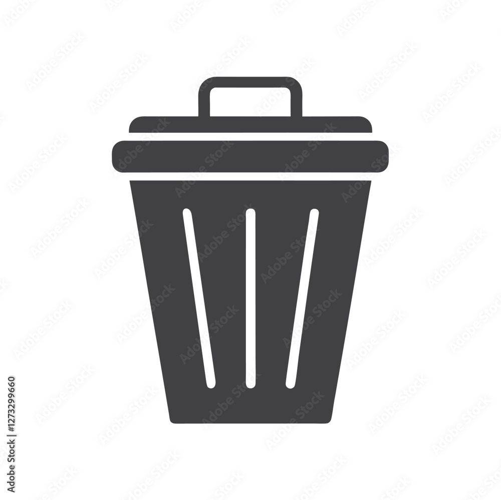 Trash can vector icon. Bin icon set. Recycle bin. Vector trash can symbol.