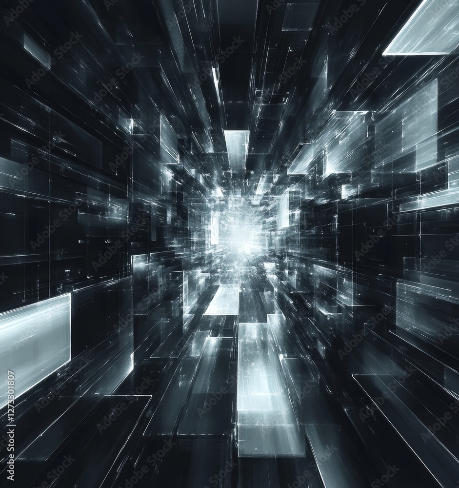 Obraz premium Dark Business Abstract Digital Background, Generative AI