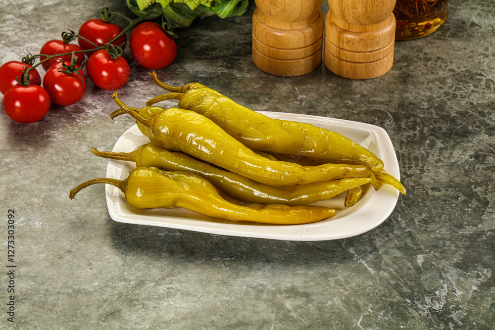 Fotografie Canned marinated jalapeno pepper