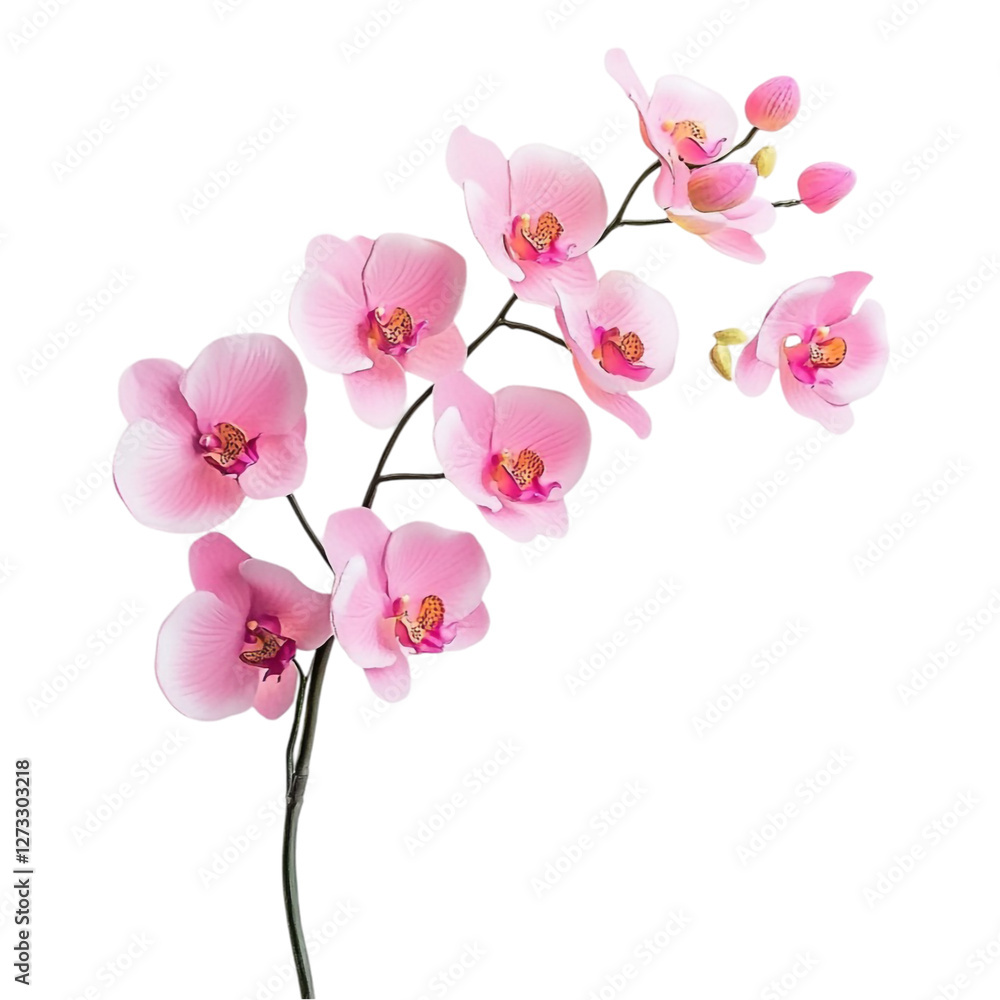 Obraz premium Pink Orchid Branch Artistic Design Floral Beauty Nature Elegance