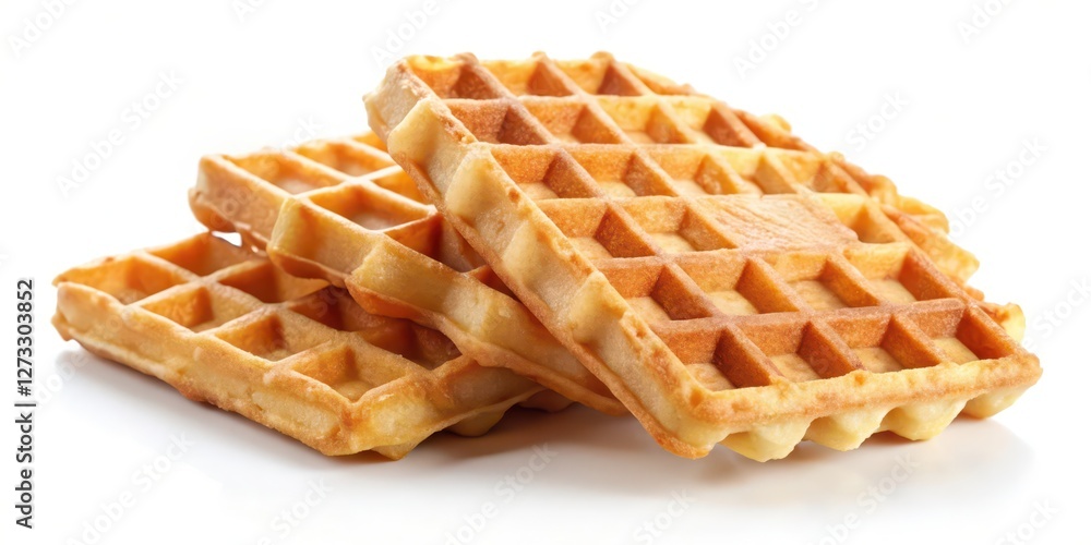 Waffles on White Background