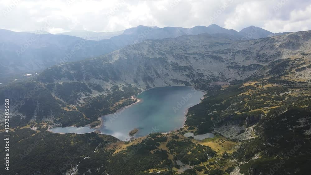 Amazing Aerial view of The Stinky Lake (Smradlivoto Lake), Rila mountain, Bulgaria Amazing Aerial view of The Stinky Lake (Smradlivoto Lake), Rila mountain, Bulgaria