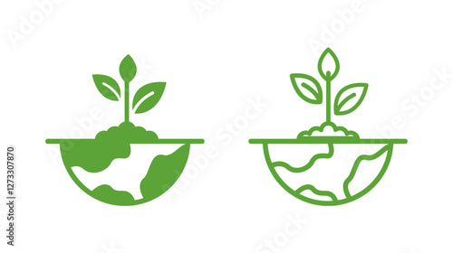 Stylish Icon Set for Eco-Friendly Initiatives