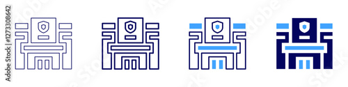 Office janitorial services icon in 4 different styles. Thin Line, Line, Bold Line, Duotone. Duotone style. Editable stroke