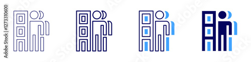 Office workgroup solutions icon in 4 different styles. Thin Line, Line, Bold Line, Duotone. Duotone style. Editable stroke