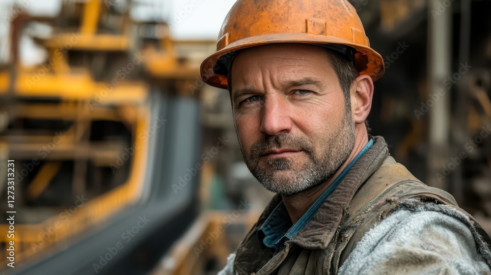 Portrait of a Confident Construction Worker in Hard Hat Portrait of a Confident Construction Worker in Hard Hat