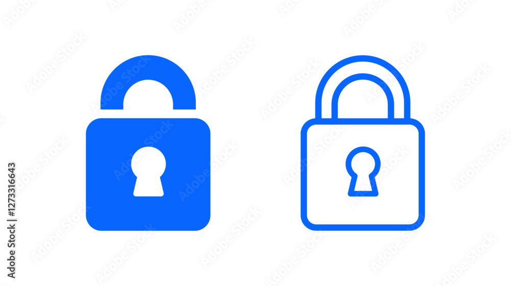Stylish Digital Lock Icons for Security Design Stylish Digital Lock Icons for Security Design