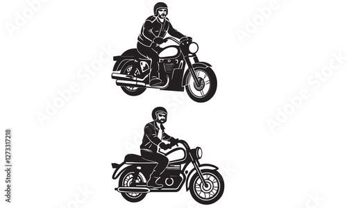 motorcycle man vector