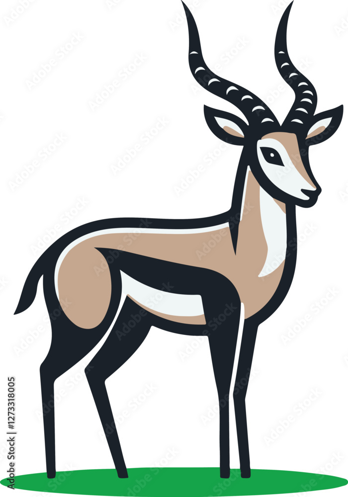 Fototapeta premium A simple Antelope vector style with white background