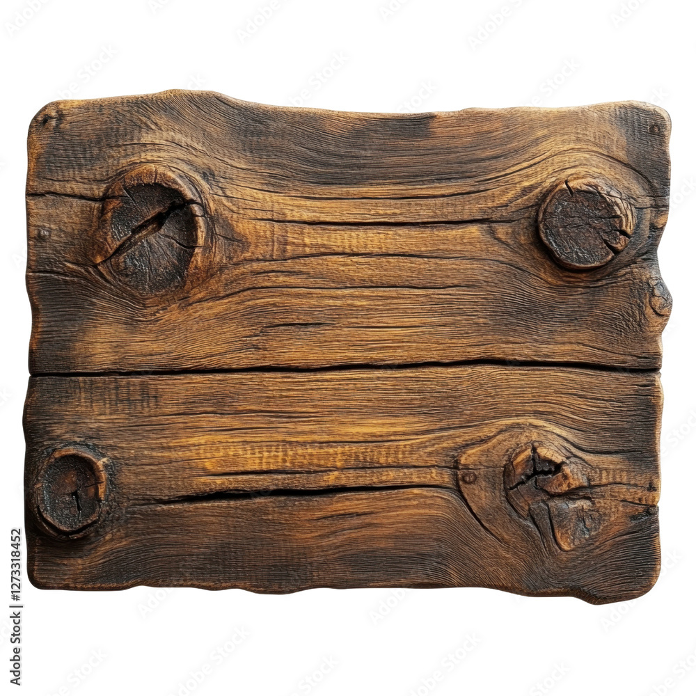 Fototapeta premium Rustic Wooden Plank with Unique Knots and Textures on Surface