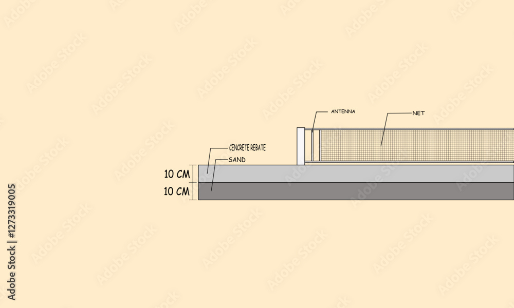 Vector illustraion volleyball court foundation Vector illustraion volleyball court foundation