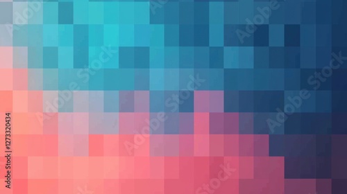 Blue Gradient Pixelated Texture with High Fidelity and Depth