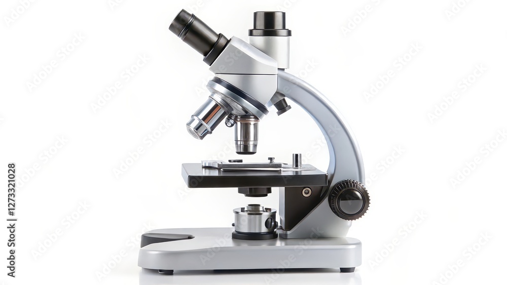 Compound Microscope on White Background Compound Microscope on White Background
