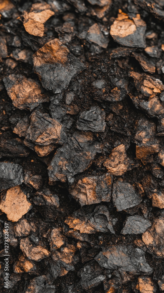 Dark textured surface with brown and black rock fragments Dark textured surface with brown and black rock fragments