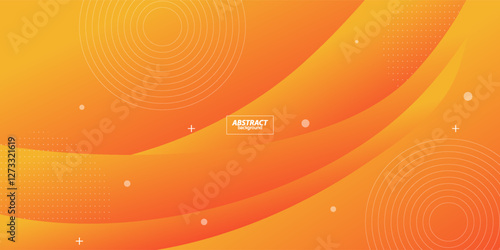 Orange geometric business banner design. Creative banner design with wave shape and lines as template. Simple design on horizontal banner. Vector Eps10