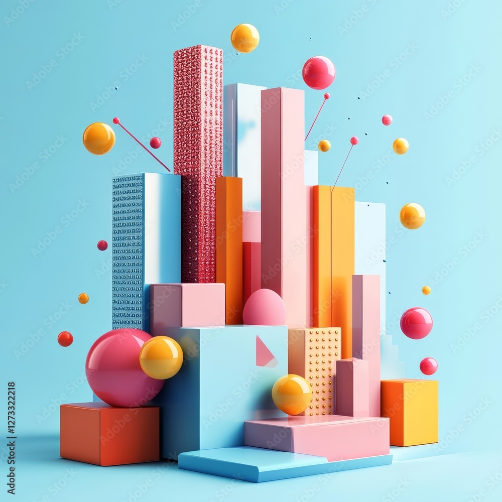 Fototapeta premium 3D Business Concept Design with Abstract Colors, Generative AI
