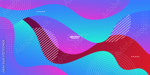 Modern blue purple geometric business banner design. Creative banner design with wave shape and line as template. Simple horizontal banner. Vector Eps10
