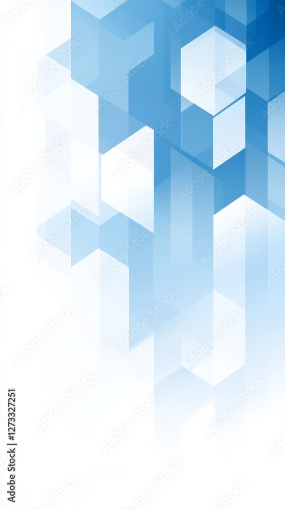 Obraz premium Abstract blue geometric shapes create calming background