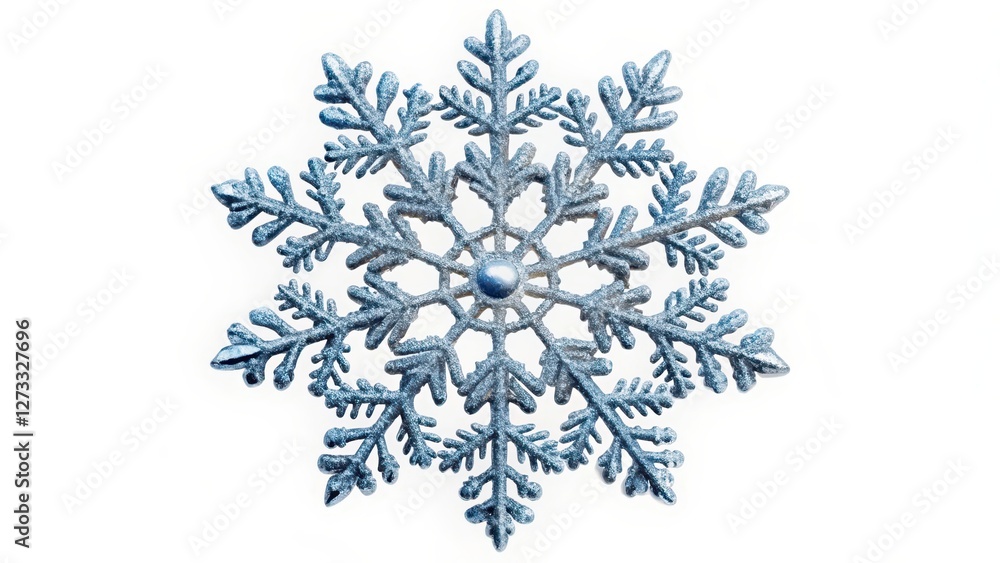 Single Snowflake on White Background Single Snowflake on White Background