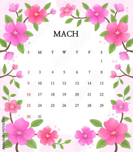 Watercolor, flower, pastel, background, detail, winter, spring, calendar, four seasons, illustration, summer, fall, calendar illustration