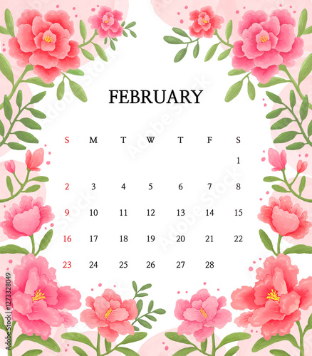Watercolor, flower, pastel, background, detail, winter, spring, calendar, four seasons, illustration, summer, fall, calendar illustration