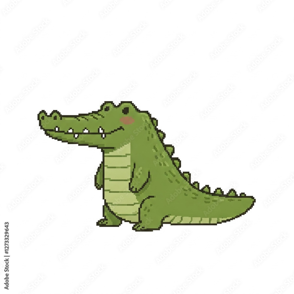 Obraz premium Pixel art minimalist crocodile