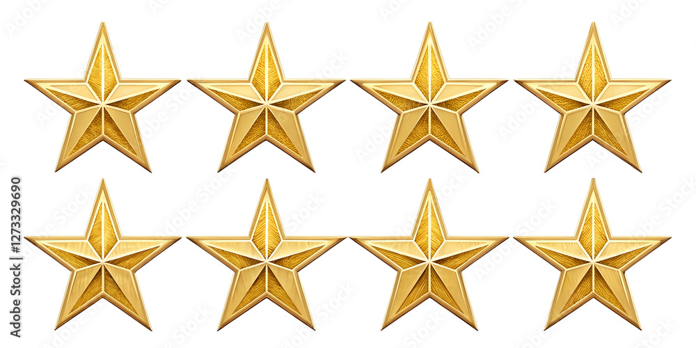 Obraz premium set of 12 golden stars on a white background.png