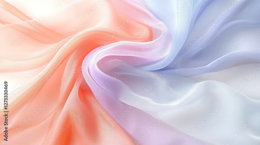 Pastel Ombre Fabric Draped Softly and Elegantly Pastel Ombre Fabric Draped Softly and Elegantly