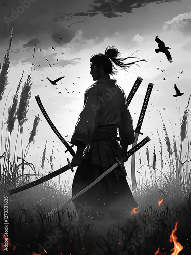 silhouette of a samurai 