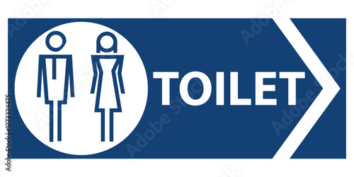 Toilet Sign with male icon, female icon , Restroom Sign.