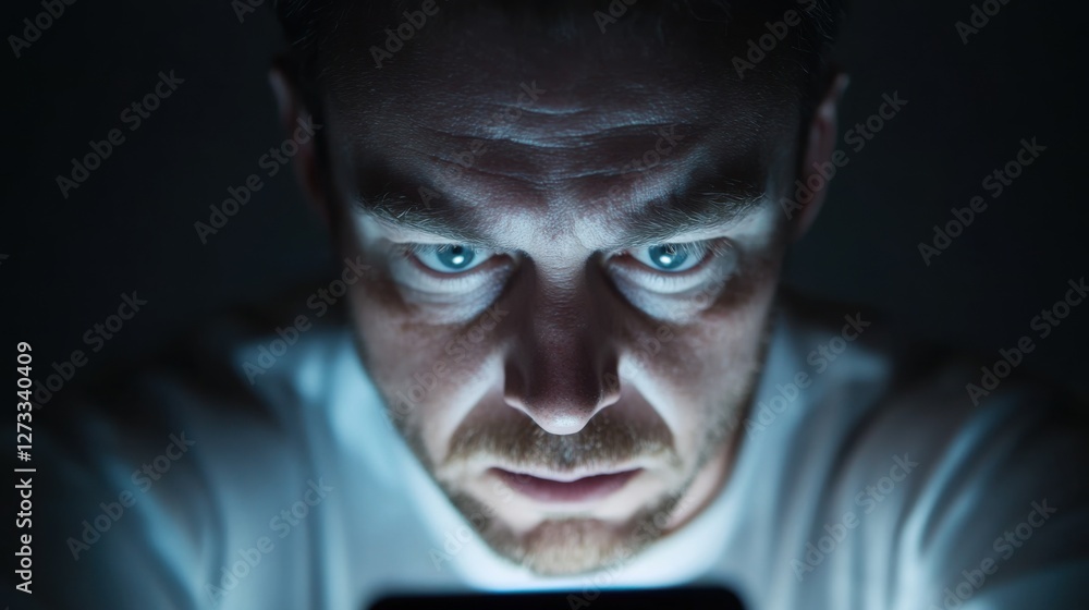 Withdrawal symptoms cause confusion. A person gazing blankly at a phone screen, unsure Withdrawal symptoms cause confusion. A person gazing blankly at a phone screen, unsure