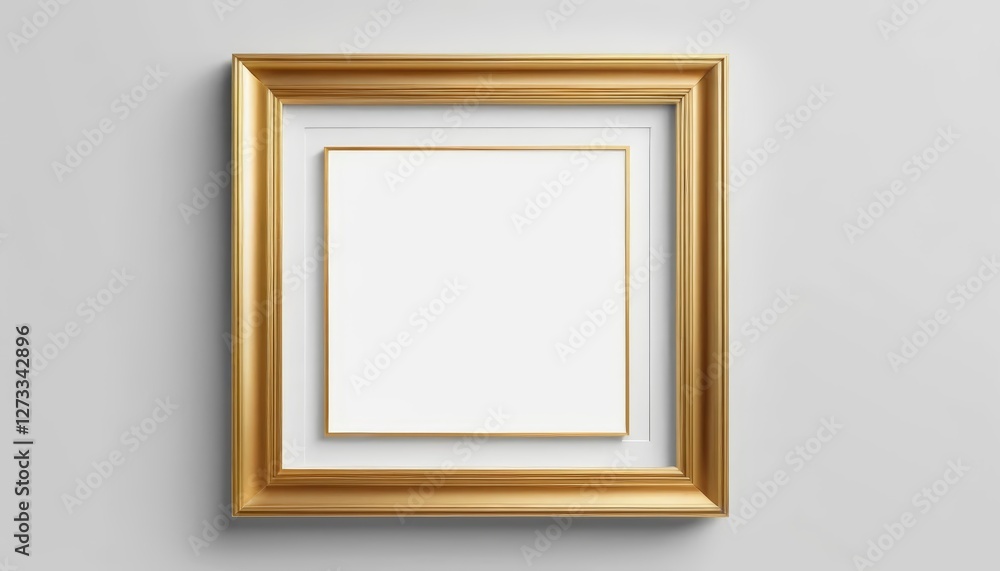 An ornate gold frame with a white inner mat, ready for displaying artwork or photographs, suitable for upscale home decor, galleries, or promotional materials. An ornate gold frame with a white inner mat, ready for displaying artwork or photographs, suitable for upscale home decor, galleries, or promotional materials.