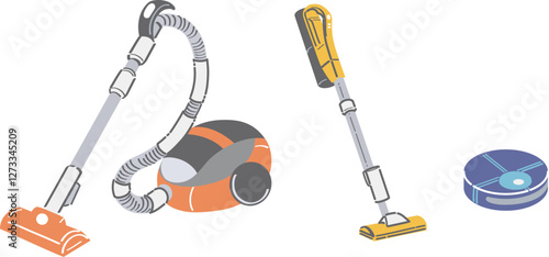 掃除機・スティック掃除機・ロボット掃除機のイラスト