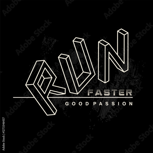 run faster abstract design.