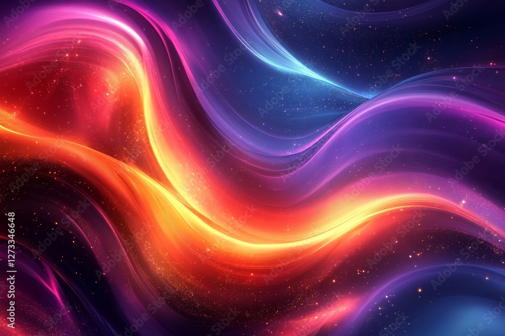 Abstract Neon and Metallic Color Flow Design, Generative AI Abstract Neon and Metallic Color Flow Design, Generative AI