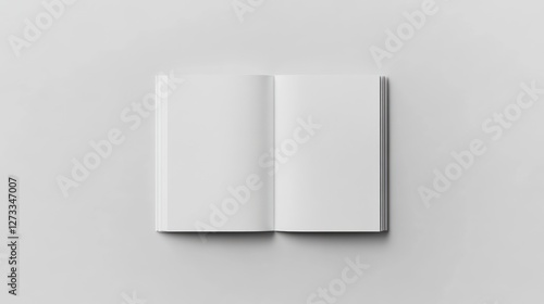 Blank Open Book Mockup on White Background