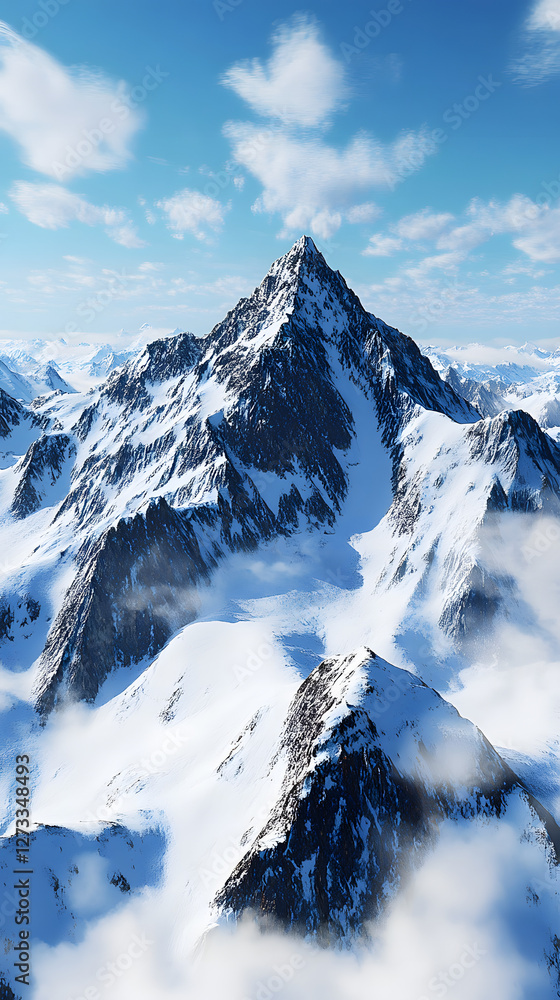 Obraz premium The majestic snow-capped peak of the Matterhorn in Switzerland 