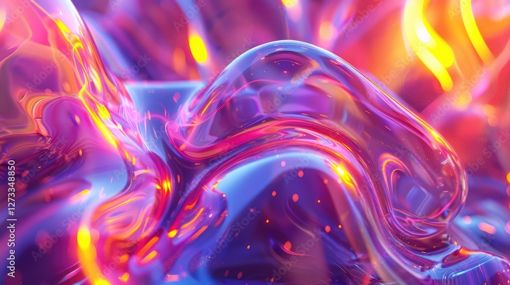Obraz premium Abstract trendy holographic background. hologram gradient background with metalic waves.