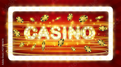 Vintage Casino Marquee Sign - Neon and Bulb Typography