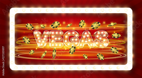 Vintage Casino Marquee Sign - Neon and Bulb Typography