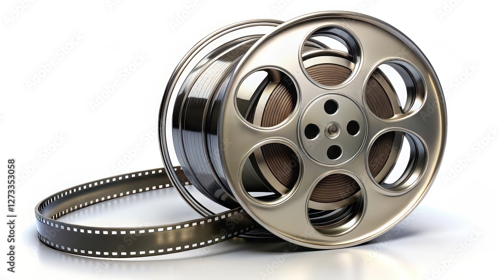 Obraz premium Film Reel on White Background