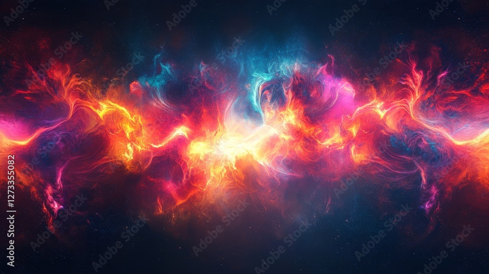 Fototapeta premium Neon Digital Art Concept Background, Generative AI