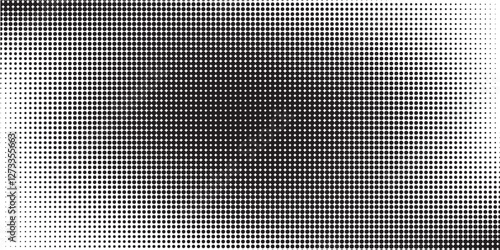 Black and White Dots Background. Fade Pattern. Vintage Backdrop. Gradient Texture. eps10