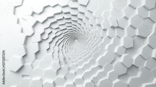 White Hexagon Spiral Pattern
