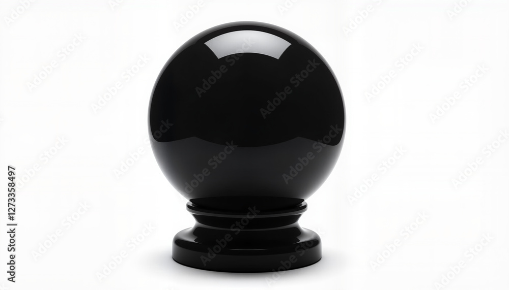Obraz premium Polished black crystal ball on stand, mystic symbolism