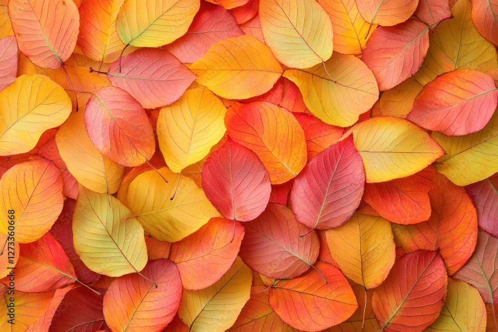 Detailed shot of vibrant autumn leaves with a soft, golden light Detailed shot of vibrant autumn leaves with a soft, golden light