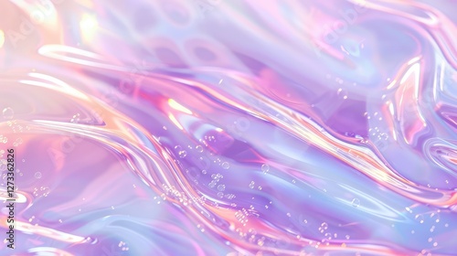 Abstract trendy holographic background. hologram gradient background with metalic waves.