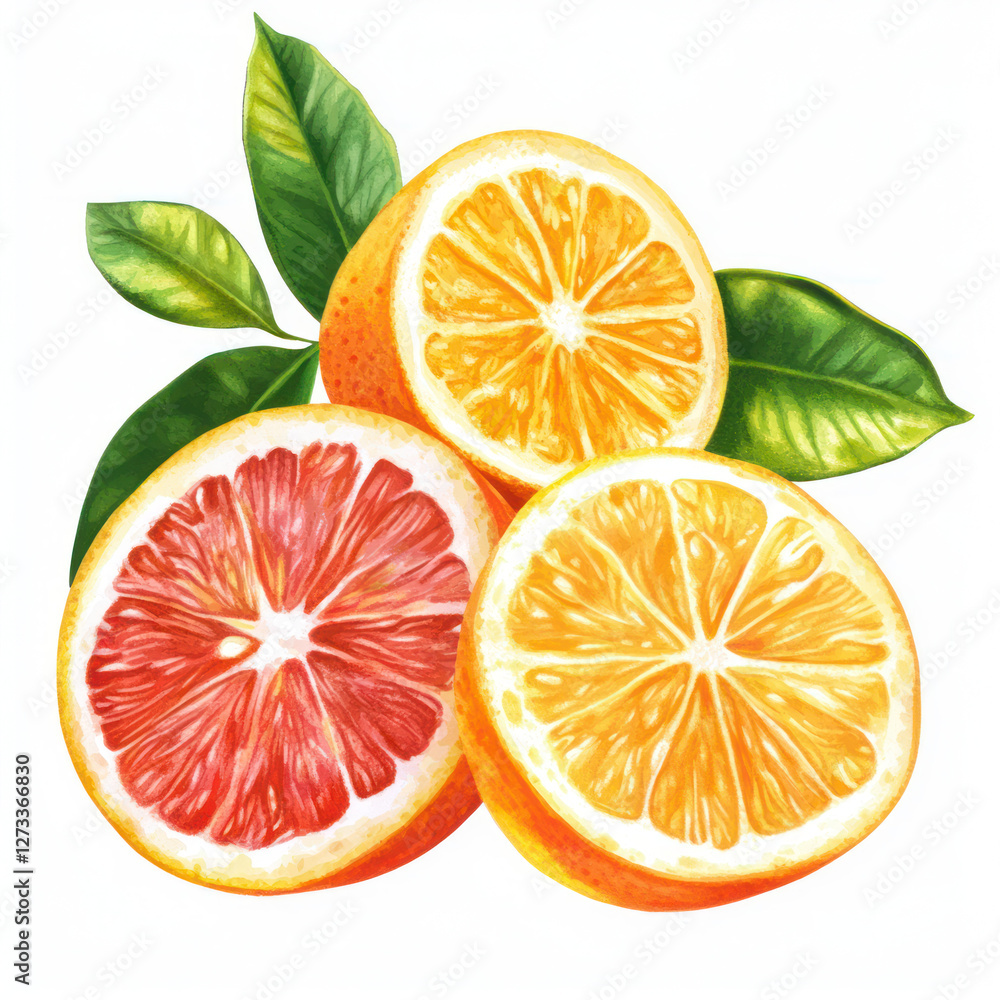 Fototapeta premium set of citrus fruits