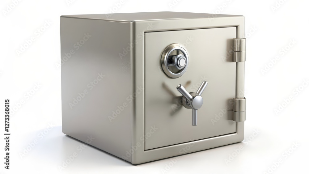 Steel Safe Box on White Background Steel Safe Box on White Background
